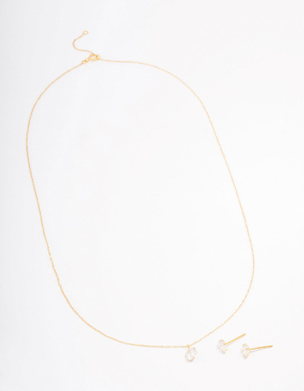 Gold Plated Sterling Silver Cubic Zirconia Solitaire Jewellery Set