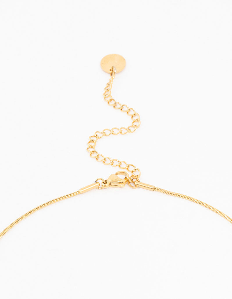 Waterproof Gold Plated Stainless Steel Pull Through Lariat Necklace