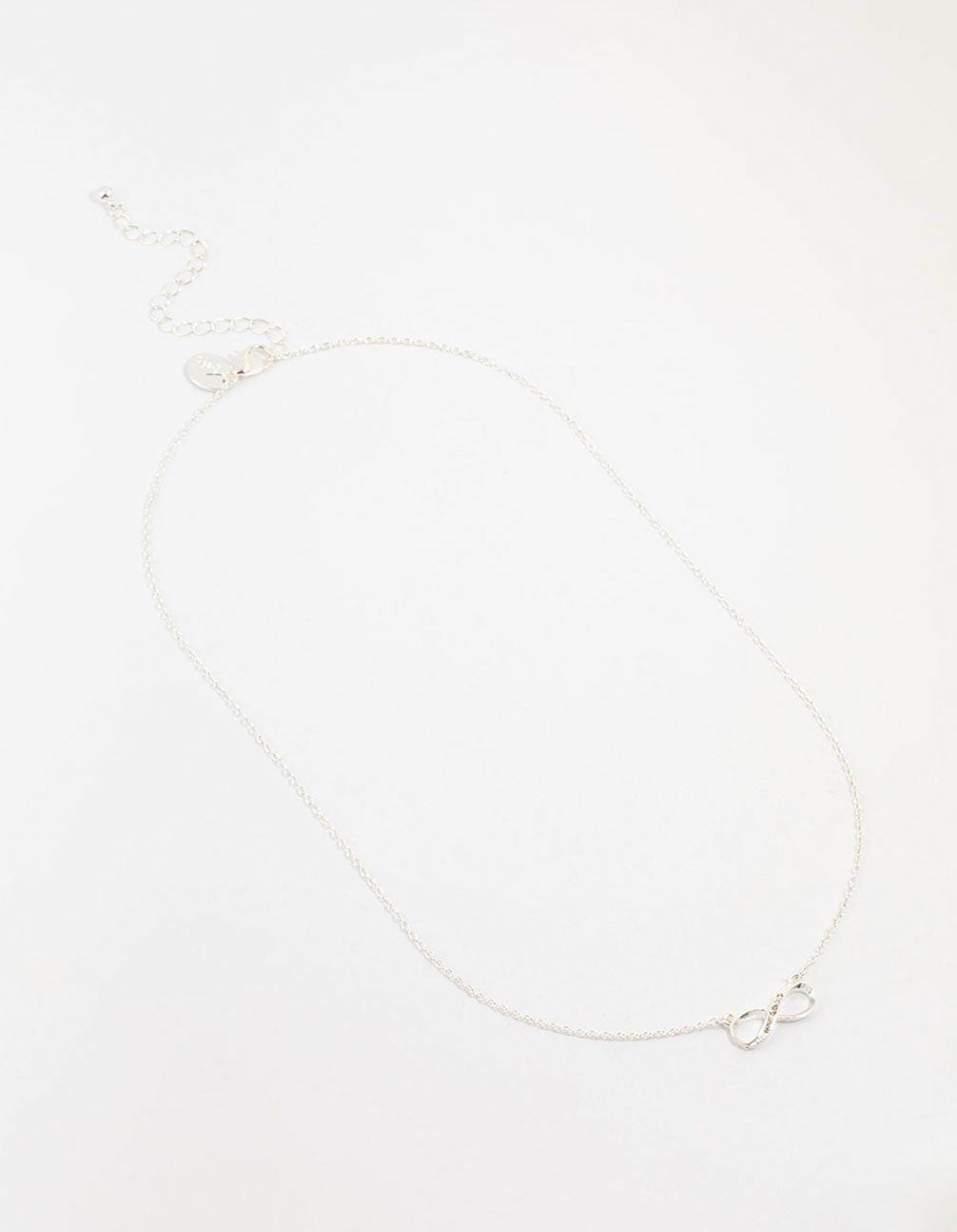 Silver Encased Diamante Infinity Necklace