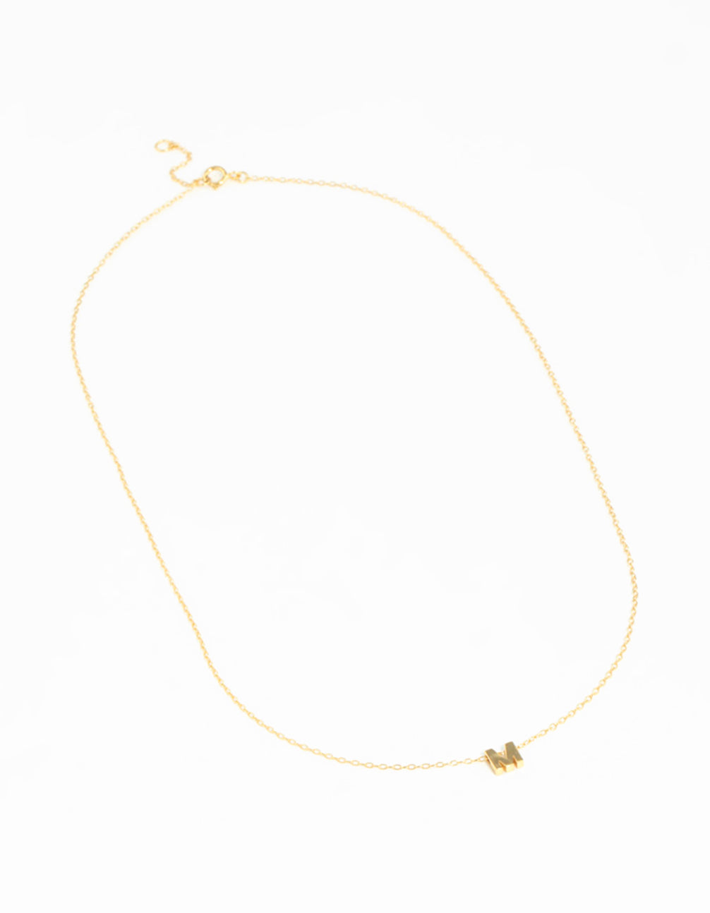 Gold Plated Sterling Silver Intial M Necklace