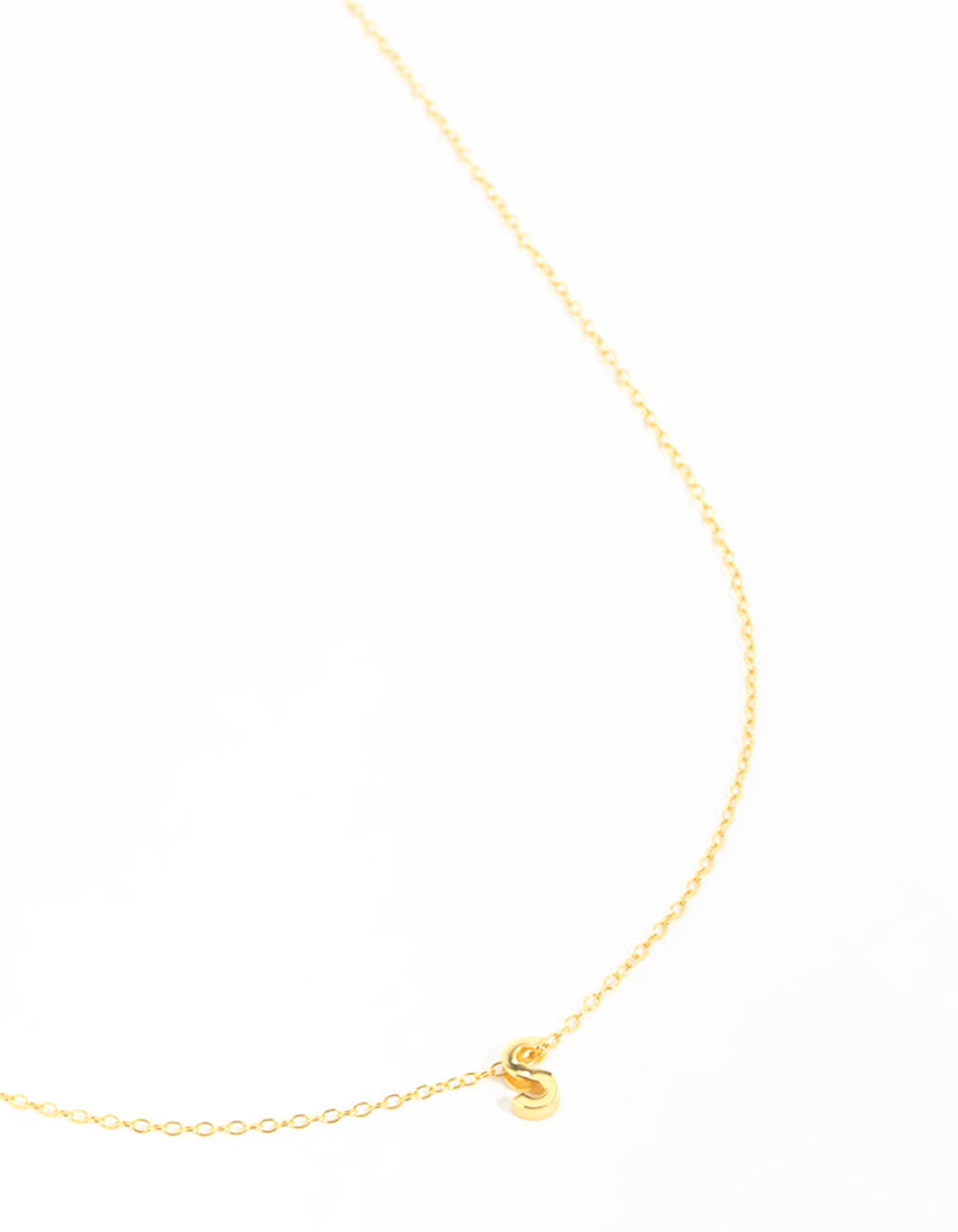 Gold Plated Sterling Silver Initial S Necklace