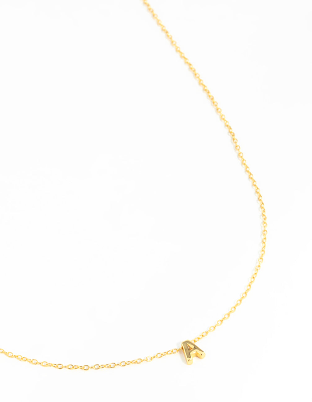 Gold Plated Sterling Silver Initial A Necklace