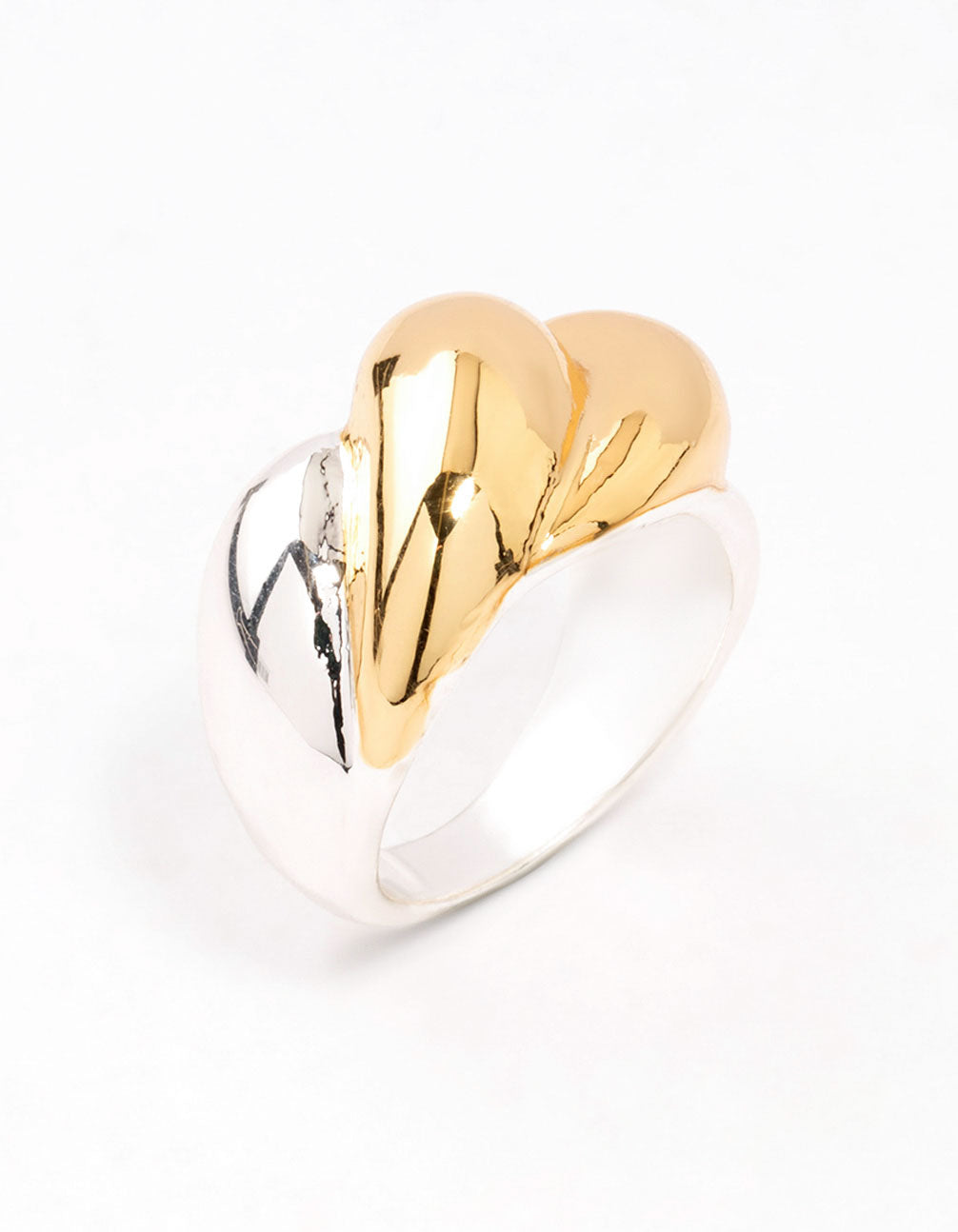 Mixed Metals  Statement Ripple Ring