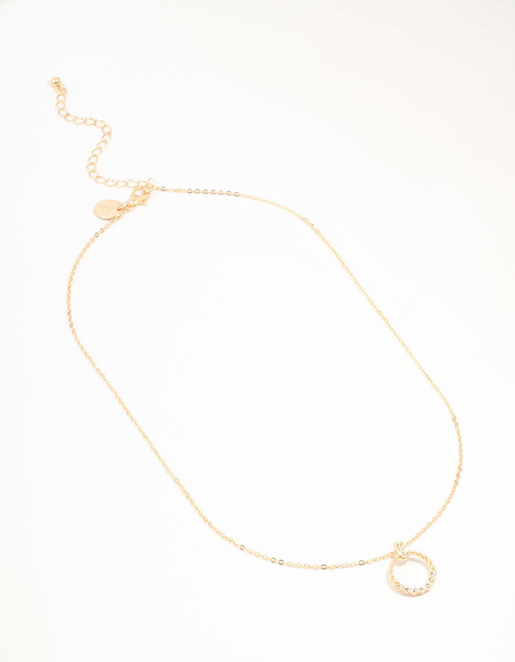 Gold Open Diamante Circle Necklace