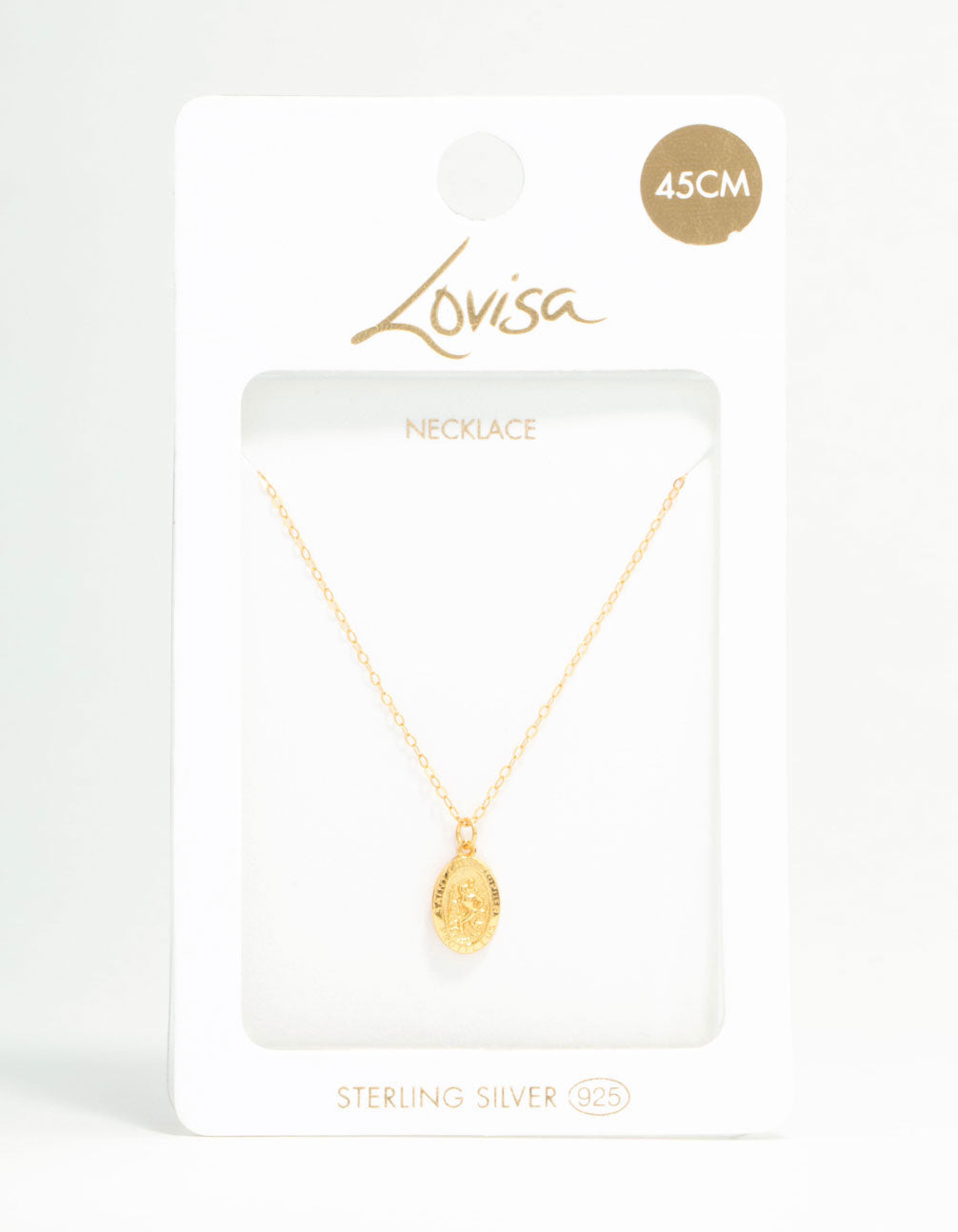 Gold Plated Sterling Silver St. Christopher Pendant Necklace