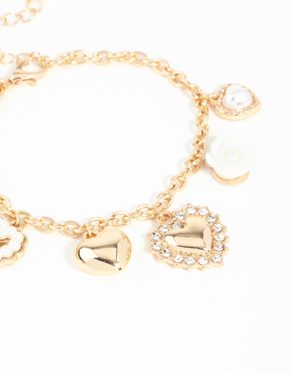 Gold Heart Charm Bracelet