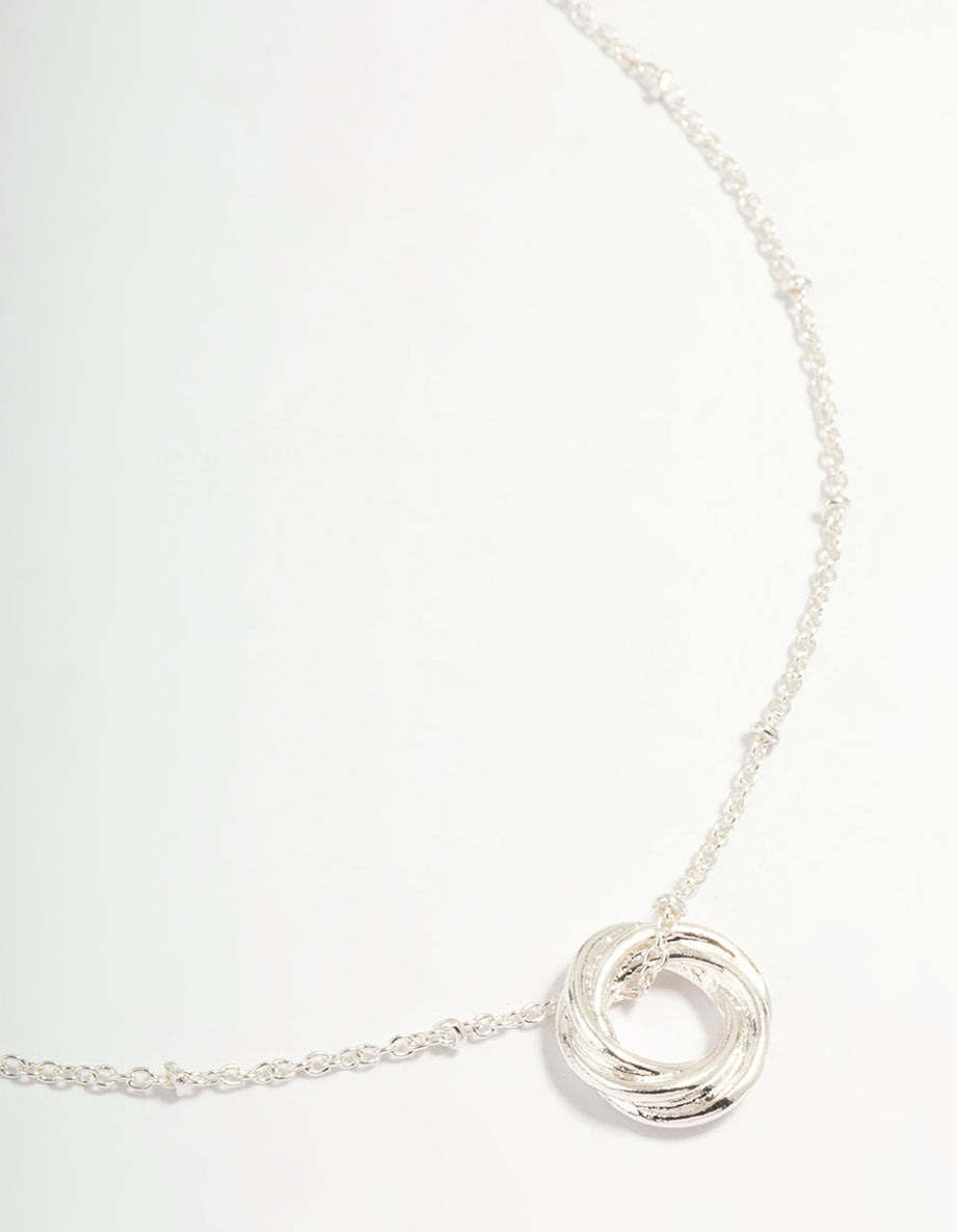 Silver Ball Chain O Ring Necklace