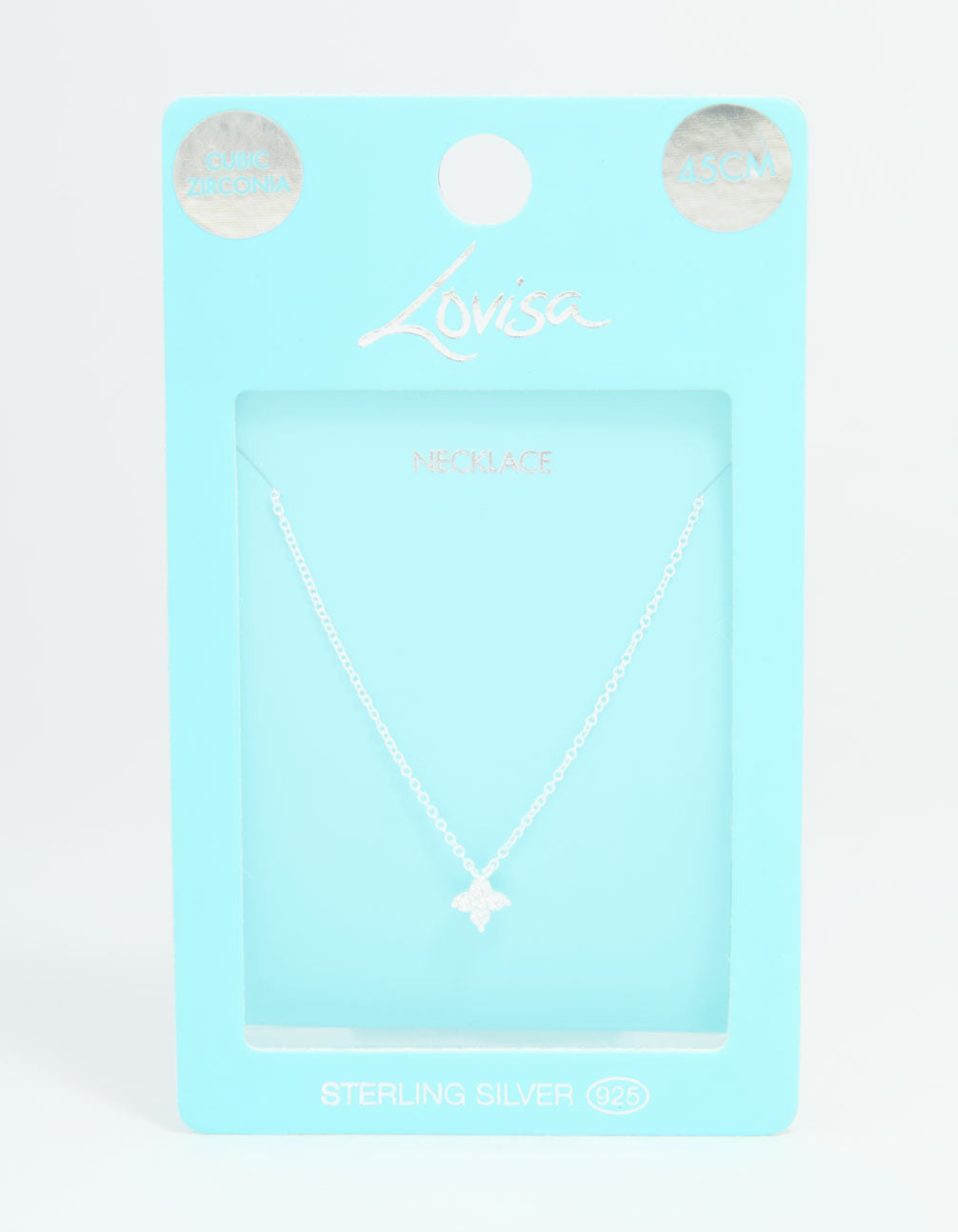 Sterling Silver Cubic Zirconia Micro Flower Pendant Necklace