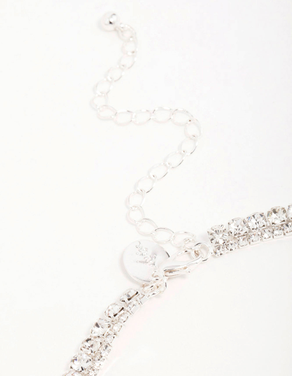 Silver Diamante Tennis Necklace & Earrings Set