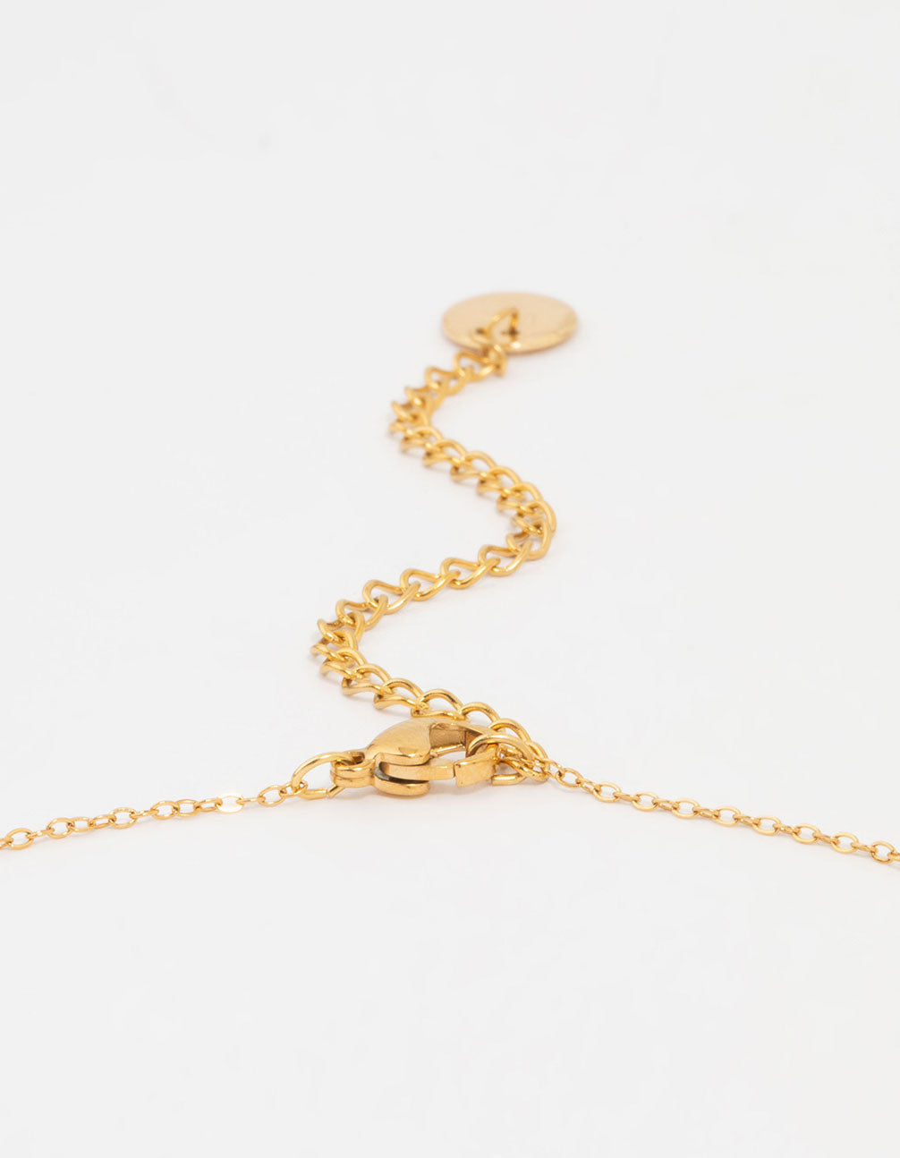 Waterproof Gold Plated Stainless Steel Black Flower Pendant Necklace