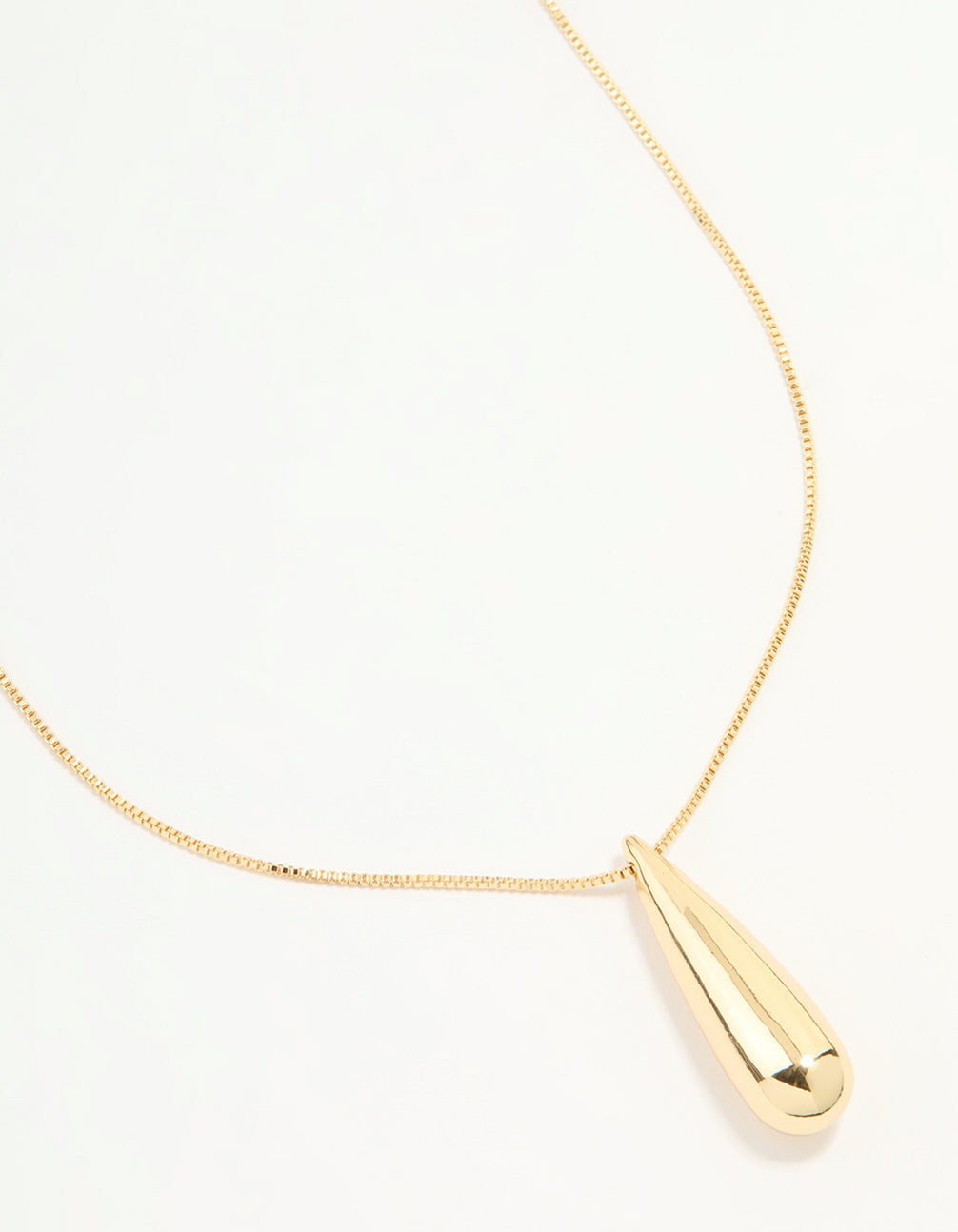 Gold Plated Teardrop Pendant Necklace