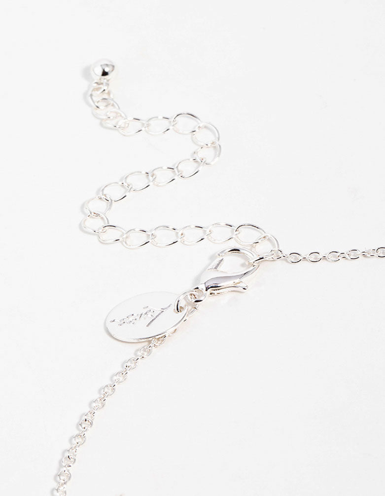 Silver Plated Heart & Cross Pendant Necklace