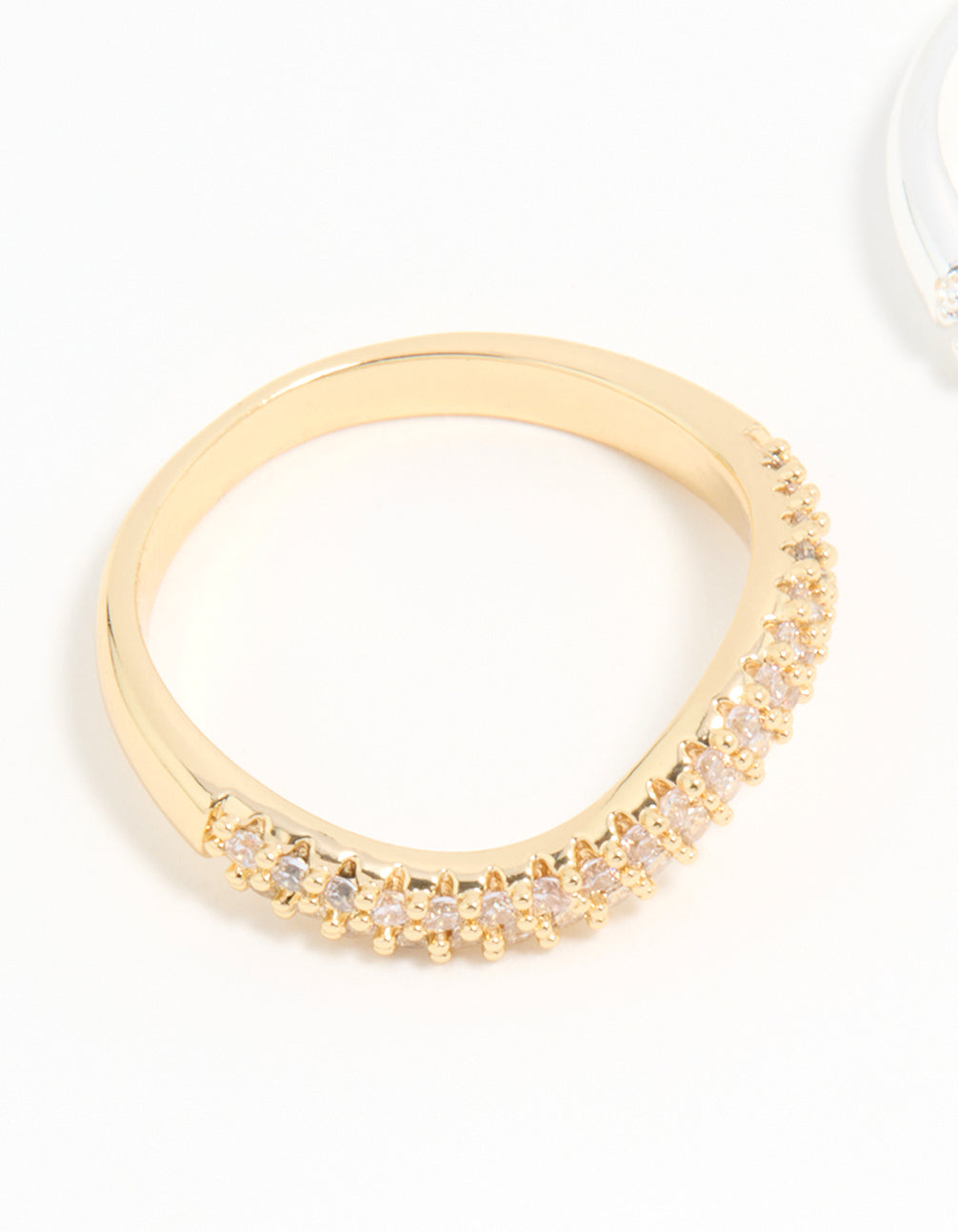 Mixed Metal Cubic Zirconia Rings 2-Pack