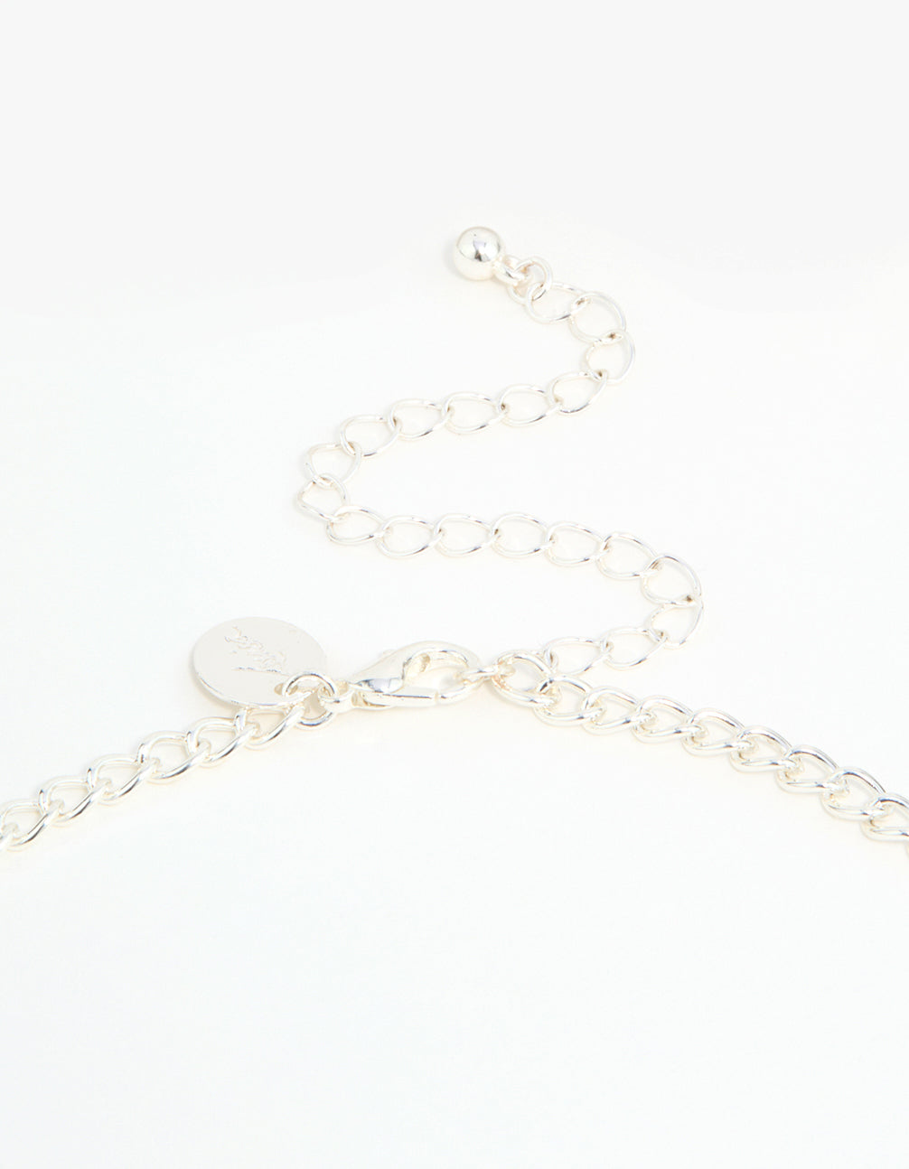 Silver Diamante Long Layered Chain Necklace
