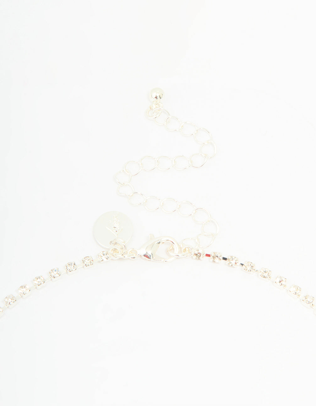 Silver Diamante Thin Pavé Twisted Necklace & Earrings Set