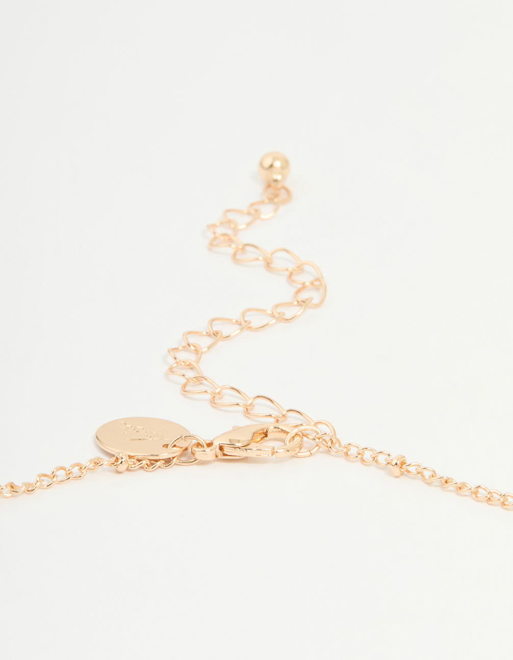 Gold Semi Precious Stone Cross Pendant Ball Chain Necklace