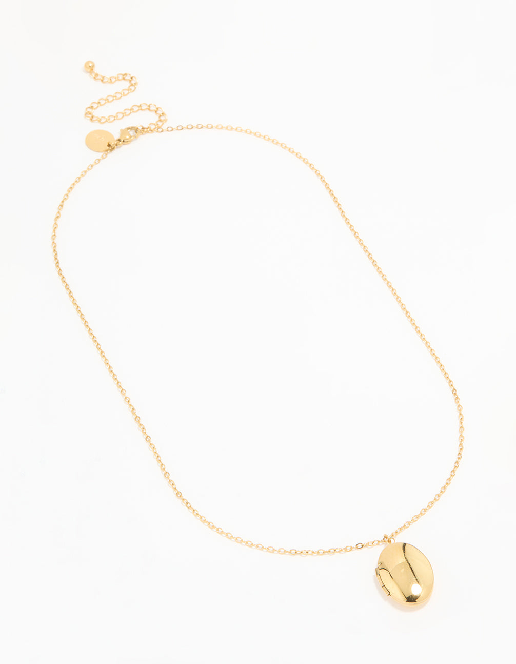 Waterproof Gold Plated Stainless Steel Oval Locket Short Necklace