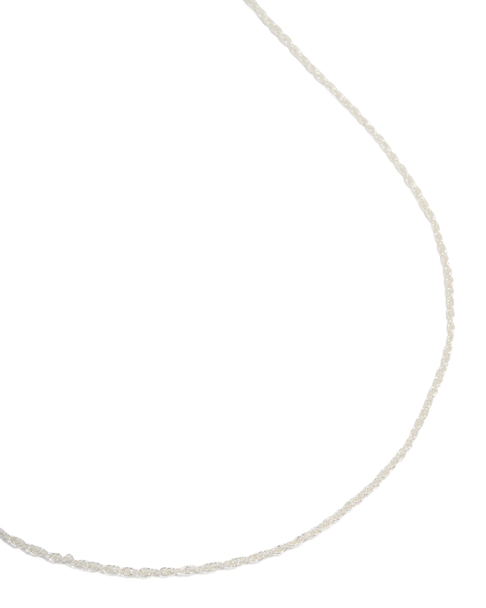 Silver Plated Brass Thin Twisted Chain Necklace