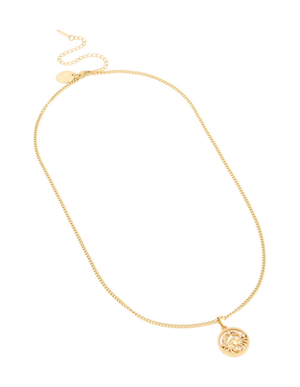 Waterproof Gold Plated Stainless Steel Cancer Circle Necklace