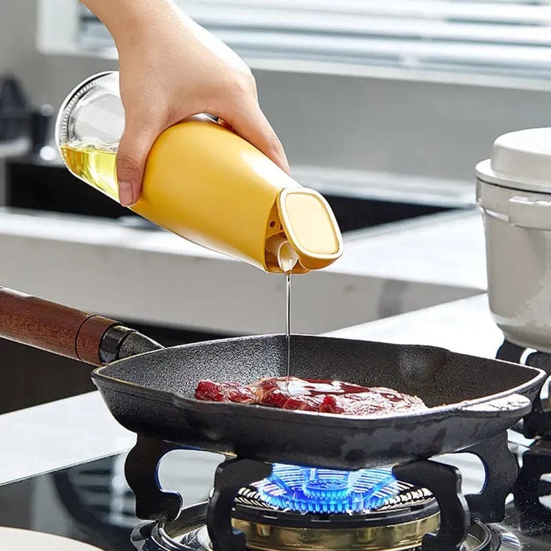 450Ml Oil Storage Pot, Auto Flip Kitchen Oil Bottle, Cooking Oil Dispenser For Kitchen, Automatic Opening Oil Bottle, Kitchen Non Hanging Oil Seasoning Bottle, Food Grade Condiment Bottle, Drip Free Spout Oil Container