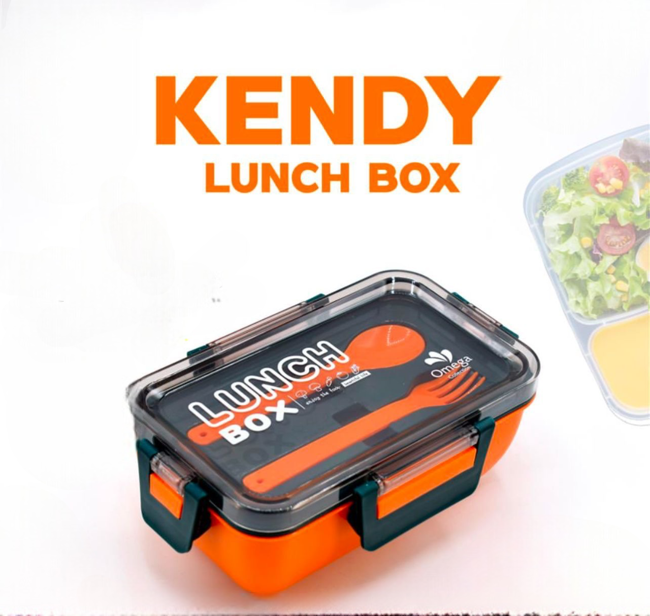 Portable Rectangle Lunch Box With Spoon And Fork, Kids School Lunch Box, Multipurpose Durable Food Case, Snack Food Storage Container