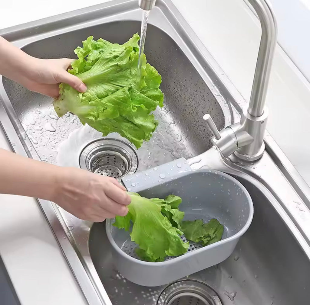 Hanging Kitchen Sink Drain Basket, Kitchen Self-Standing Drainer, Kitchen Hanging Sink Strainer, Vegetables And Fruits Washing Hanging Drainer