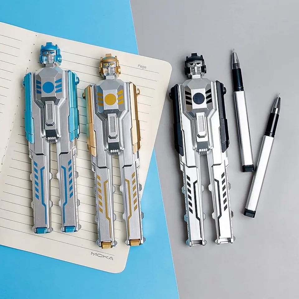 Creative Deformation Robot Shape Gel Pen, Detachable Twin Transformers Gel Pen, Creative Robot Shape Gel Pen, Folding Robotic Gel Pen, 2 In 1 Ball Pen For Kids, Ink Signature Pen, Stationary Student Writing Office Supplies