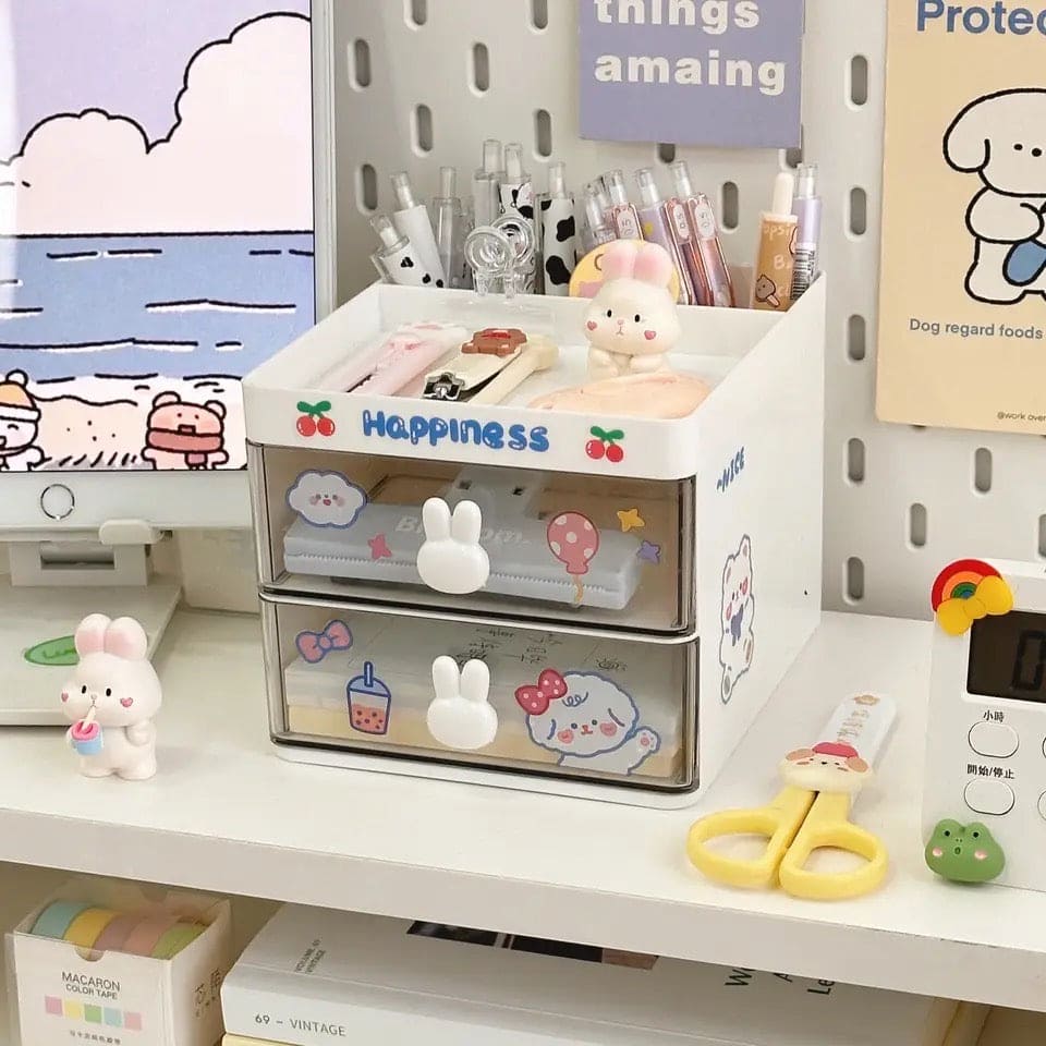 Cute Candy Stationary Organizer, Lovely Fashion Pen Holder with Sticker, Multifunctional Stationery Pencil Organizer, Large Capacity Waterproof Student Desk Holder