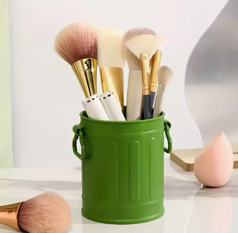 Portable Retro Style Pen Holder, Makeup Brush Holder Organizer, Mini Creative Office Storage Pen Holder, Pencil Bucket Organizer Container