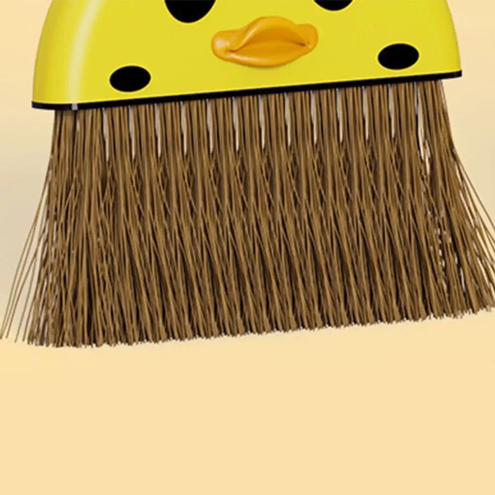 Yellow Duck Broom And Dustpan Set, Cartoon Toddler Broom Set, Plastic Standing for Little Housekeeping Helper, Cute Mini Broom with Dustpan, Kids Mini Sweeping Broom Set, Kids Play House Cleaning Toy, Multifunctional Broom And Shovel