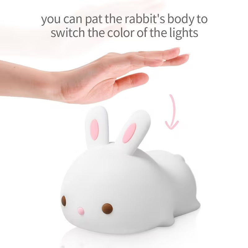 Cute Bunny Silicone Touch Night Light.