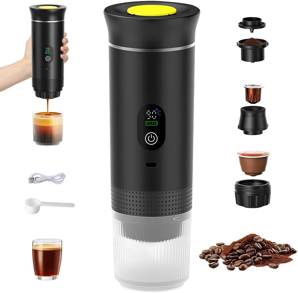 PORTABLE ESPRESSO MAKER – BARISTA COFFEE ANYWHERE! USB-C SELF-HEATING ESPRESSO MAKER