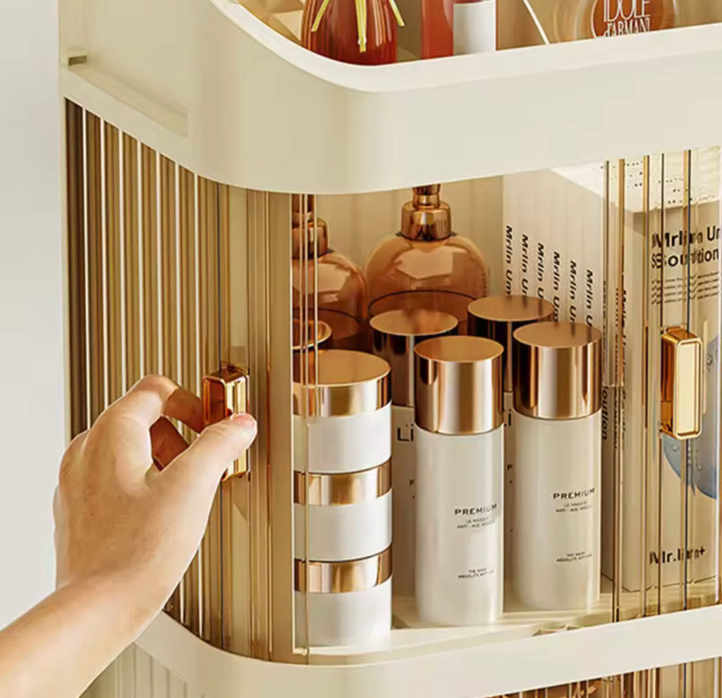 Large Capacity Makeup Storage Box, Dust Proof Dressing Table Storage Rack, Cosmetics Drawer Organizer