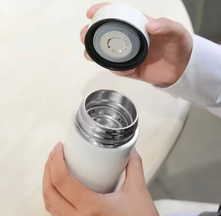 500ML LED Temperature Display Bottle, Stainless Steel Intellective Thermos with Double Bottom, Smart Vacuum Insulated Water Bottle