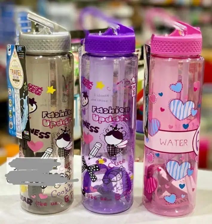 Safari Smart Water Bottle, 600ml Cute Water Bottle For Girls, Plastic Sport Water Bottle, Portable School Drinking Bottle, Lovely Cute Water Bottle With Straw, Transparent Dust Proof Clear Straw Bottle, Portable Drink Bottle For Outdoor