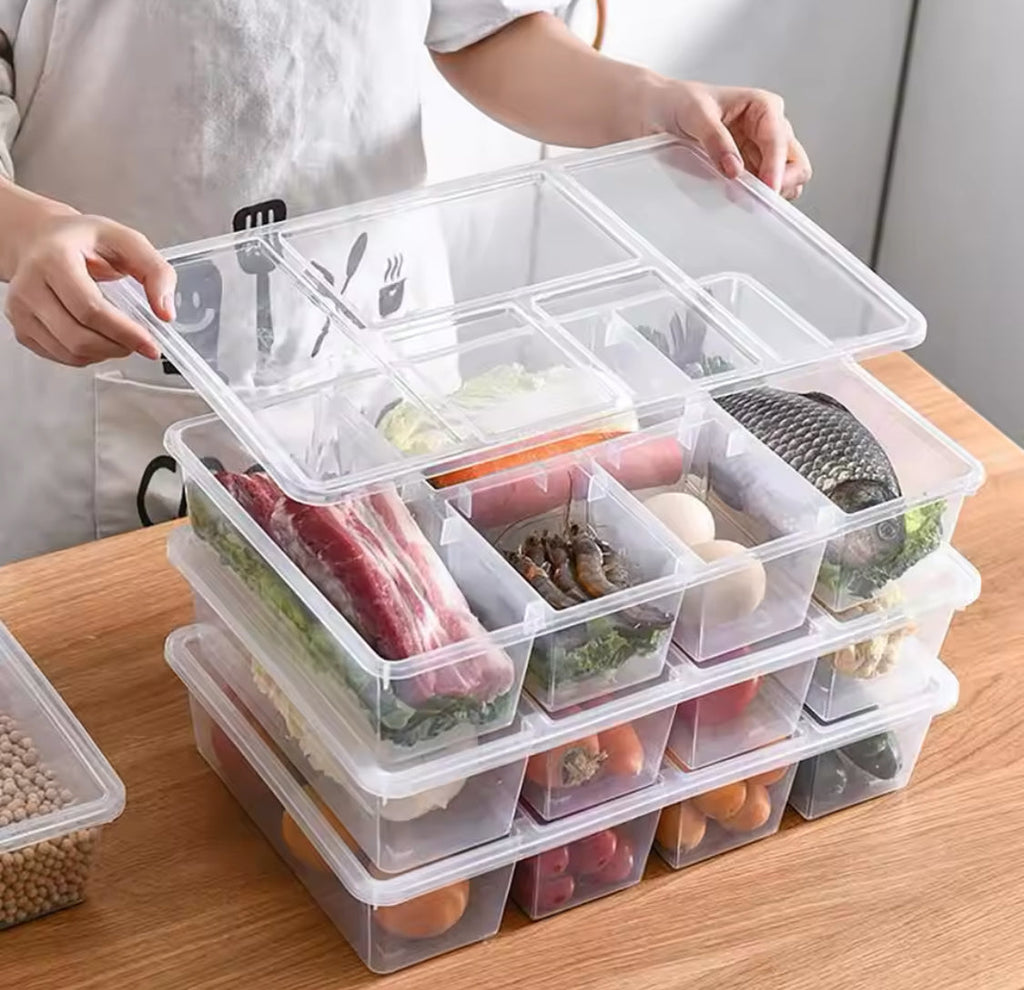 5 Compartment Food Storage Container, Portable Vegetable Fruit Box, Multifunctional Household Storage Organizer