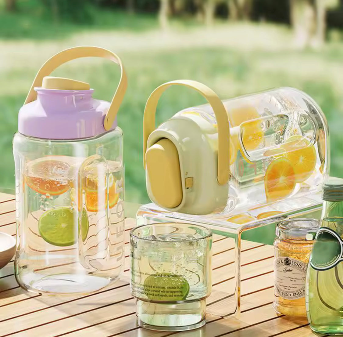 2L Refrigerator Water Bottle Kettle With Tap, Large Capacity Glass Water Bottle, Cool Water Bucket Dispenser