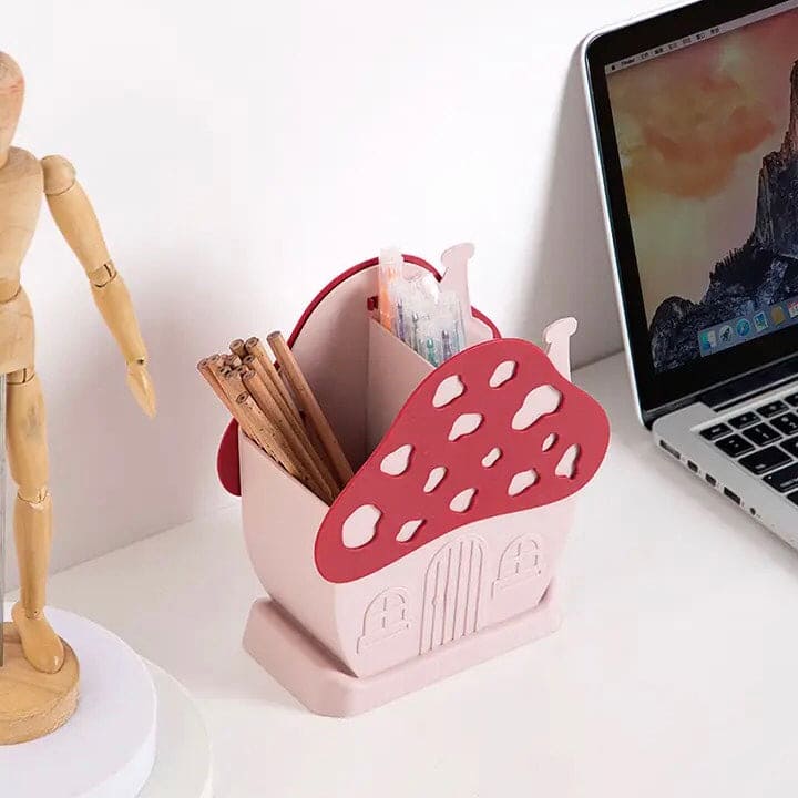 Mushroom Drying Cutlery Basket, Kitchen Tableware Storage Rack Cutlery Holder, Multifunctional Kitchen Sink Box, Hollow Drainer Spoon Fork Holder