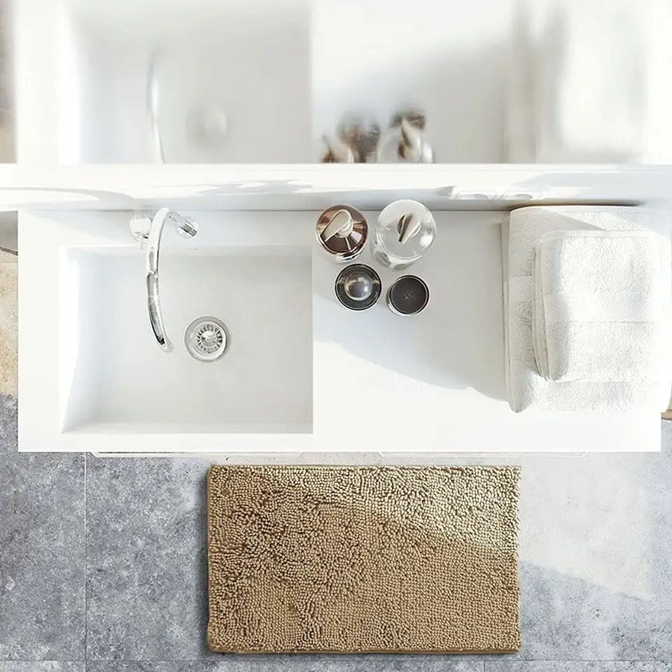 Soft Shaggy Door Mat, Non-Slip Bath Rug, Water Absorbent Floor Mat, Chenille Super Soft Carpet Bedroom Non-Slip Pad, Bathroom Kitchen Floor Mat, Door Entrance Soft Mat, Plush Microfiber Rugs, Washable Quick Dry Bath Rugs, Anti Skid Bathroom Shower Rug