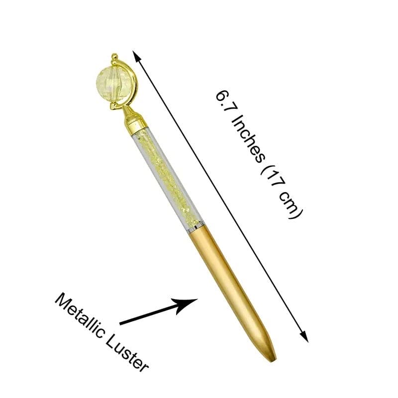 Novelty Globe Pen, Tellurion Shape Pens Earth Pen, Crystal Globe Glitter Topper Pen, Twistable Ballpoint Pen, Crystal Quicksand Pen