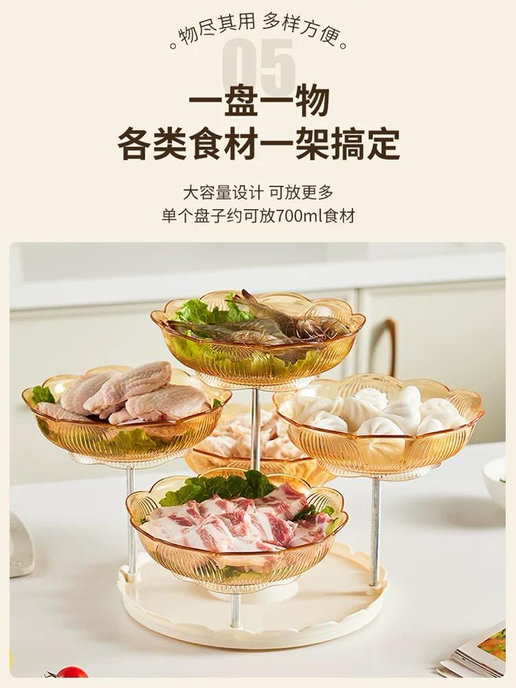 Multilayer Rotating Display Stand, Cakes Snacks and Fruits Stand, 3 Tier Fruit Plate, Stable Modern Dried Fruit Plate