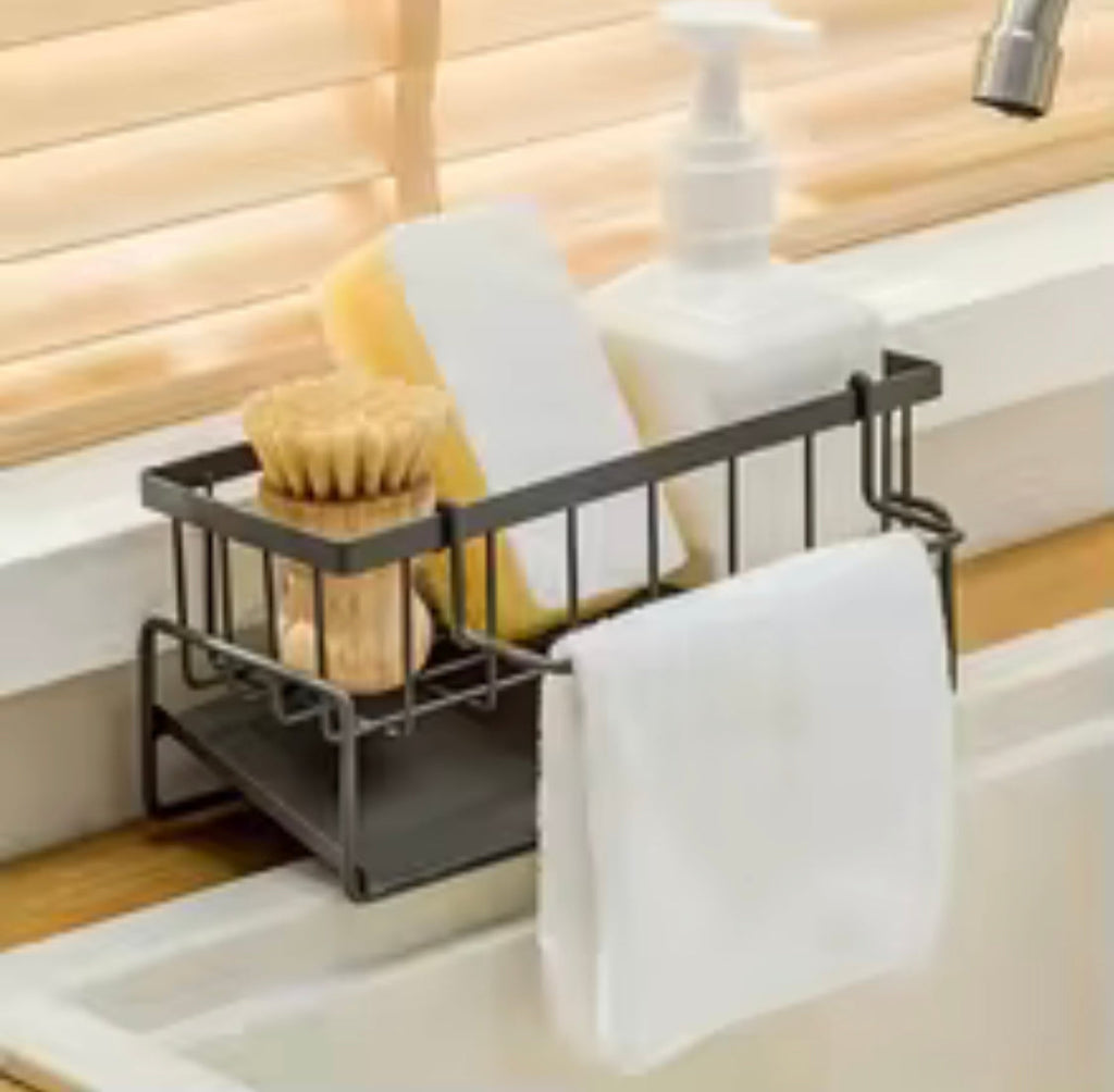 Kitchen Dishwash And Sponge Organizer, Kitchen Faucet Sponge Rack, Sink Drain Rack, Bathroom Supplies Rack