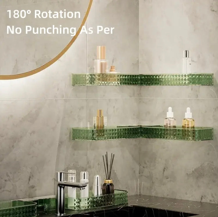 Multifunctional Bathroom Corner Shelf, Wall Mounted Bathroom Storage Organizer, New Foldable Design Bathroom Rack