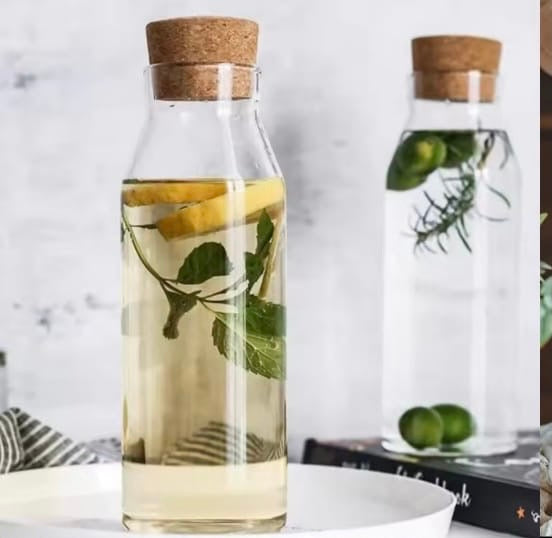 Transparent Glass Nut Storage Jar, Glass Jar Bottle With Wood Cap, Coffee Beans Storage Bottle