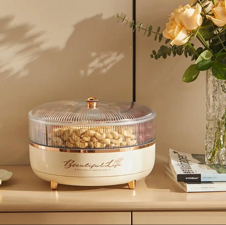 5 Grid Dry Fruit Rotating Tray, Tabletop Snack Storage Container, Creative Light Luxury Candy Storage Tray