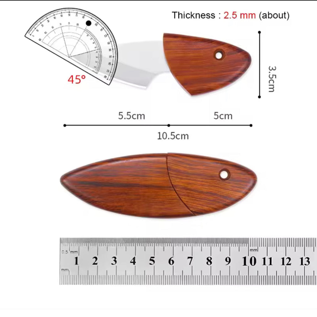 Wooden Handle Pocket Knife, Portable Mini Fruit Knife, Mini Knife Hand Forge Blade, Multifunctional Camping Hunting Knife