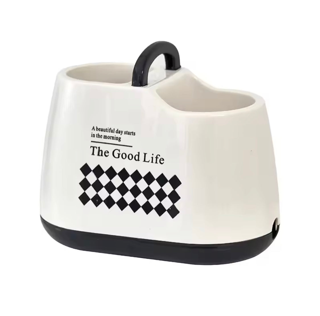 Daily Life Printed Cutlery Holder, Removable Hollow Out Utensils Organizer, Base Plate Drainable Spoon Fork Chopstick Stand Tray, Multifunctional Spoon Fork Chopstick Storage Holder, Household Kitchen Tableware Storage Holder Box