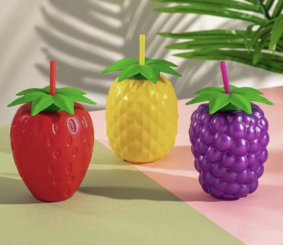 500ml Cute Fruit Shape Water Bottle, Kids Water Bottle, Portable Leak Proof Straw Water Bottle