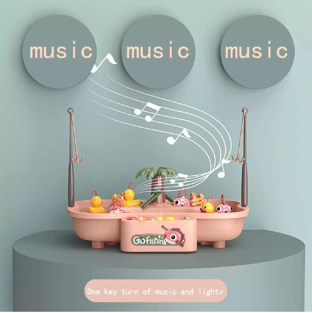 Fish Catching Game Fishing Game With Water Circulation Pool With Water Fountain Function toy.