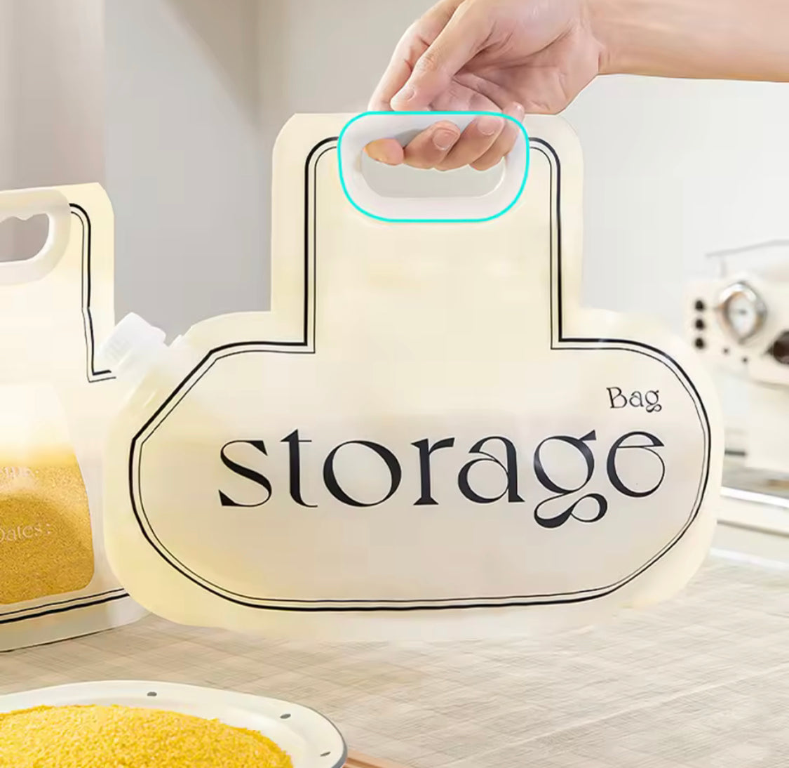 Set Of 3 Food Packaging Bag, Reusable Food Storage Bag, Leakproof Grain Fresh Bag Container, Snack Tea Self Sealing Storage Bag